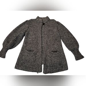 Vintage Cardigan Chunky Knit Gray Cottagecore Size Large Bramble Lane